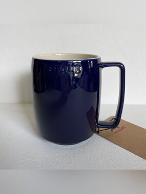 Staub Ceramic Coffee Tea Mug 475 mL/16 oz Dark Blue *New With Tag*